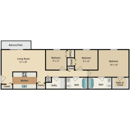  Floor Plan THREE BEDROOM