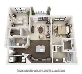 a floor plan of a house with a bedroom and a living room