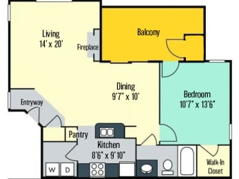 Spacious one bedroom apartment with high ceilings at The Chase apartments Burlington, NC 27215