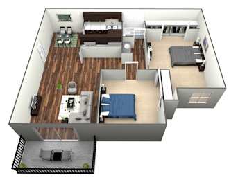 Floor Plan  2 bedroom 1 bath