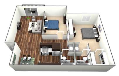 Floor Plan  2 bedroom 2 bath
