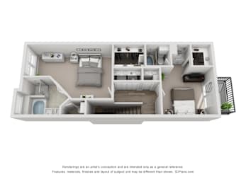 C1 Floor Plan at Bridge at Canyon Creek, Austin, 78726