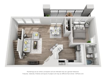 D1 Floor Plan at Bridge at Canyon Creek, Austin, Texas