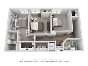 D2 Floor Plan at Bridge at Canyon Creek, Texas, 78726