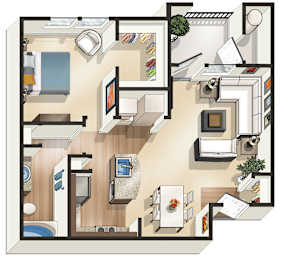 A2 Floor Plan at The James on South First, Austin, TX, 78748
