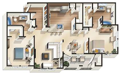 B2 Floor Plan at The James on South First, Austin, 78748