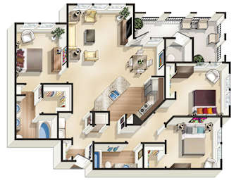 C1 Floor Plan at The James on South First, Austin