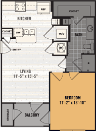 A1 Floor Plan at The Royce at 8100, Austin, TX, 78729