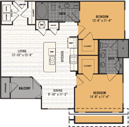 C1 Floor Plan at The Royce at 8100, Austin, Texas