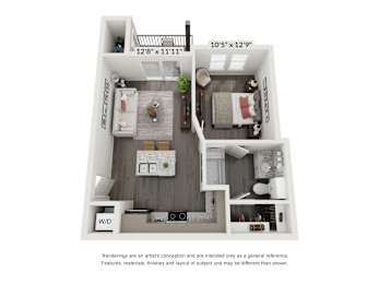 A1-A Floor Plan at Bridge at Tech Crossing, Austin, TX, 78753