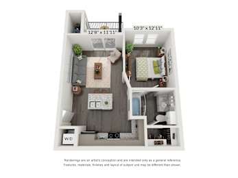 A1 Floor Plan at Bridge at Tech Crossing, Austin, TX