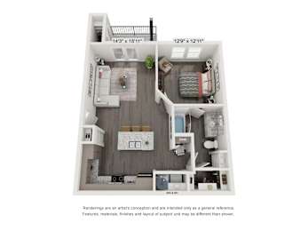 A3 Floor Plan at Bridge at Tech Crossing, Austin, 78753