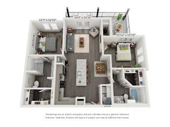 B2 Floor Plan at Bridge at Tech Crossing, Texas