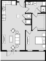 1 bed 1 bath A at Harbor Side at Conwood Flats Apartments, Memphis