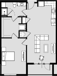 1 bed 1 bath B at Harbor Side at Conwood Flats Apartments, Tennessee
