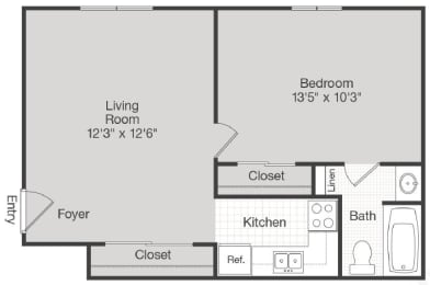 1 bed 1 bath A at The Waters at Chenal, Arkansas, 72211