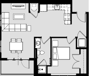 1 bed 1 bath C at Harbor Side at Conwood Flats Apartments, Tennessee, 38107
