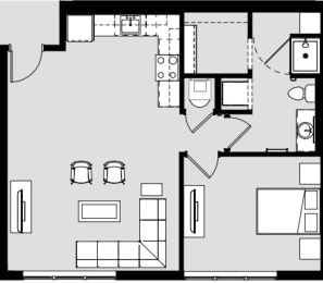 1 bed 1 bath D at Harbor Side at Conwood Flats Apartments, Memphis, TN, 38107
