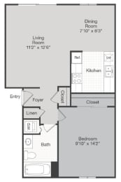 1 bed 1 bath B at The Waters at Chenal, Little Rock
