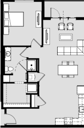 1 bed 1 bath L at Harbor Side at Conwood Flats Apartments, Memphis, TN