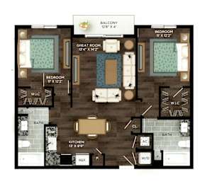 Floor Plan Unit B2 at Azola West Palm Beach in West Palm Beach, FL