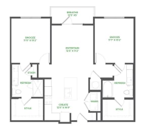 B1 Floor Plan at The Barrett, Georgia