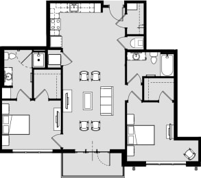 2 bed 2 bath A at Harbor Side at Conwood Flats Apartments, Memphis, Tennessee