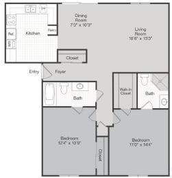 2 bed 2 bath C at The Waters at Chenal, Little Rock