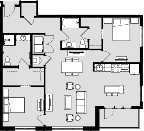 2 bed 2 bath B at Harbor Side at Conwood Flats Apartments, Memphis