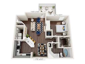 The Liberty Floor Plan at Bridgewater Apartments, Duluth, GA