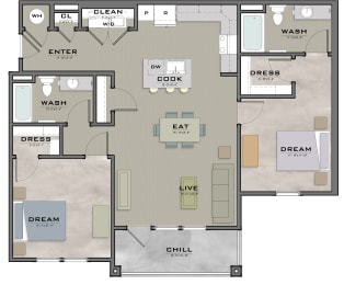 B2 ALT Floor Plan at The Livano North Charleston, South Carolina, 29420