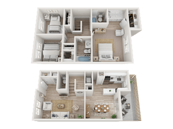 2.5 Bed 2 Bath Floorplan at Dunwoody Glen, Atlanta