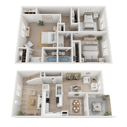 2.5 Bed 2 Bath Floorplan D at Dunwoody Glen, Atlanta, 30360