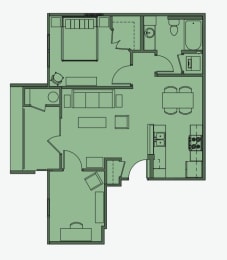 1 bed 1 bath B at Esplanade District Apartments, Little Rock, AR,72114