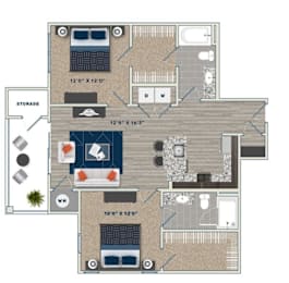 A floor plan of a house with labeled rooms and dimensions.
