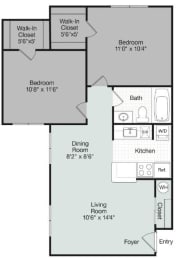 2 bed 2 bath B at Brightwaters Apartments, Little Rock, AR,72202