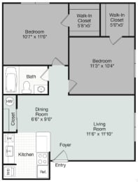 2 bed 2 bath at Brightwaters Apartments, Little Rock, 72202