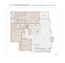 C2 Floor Plan at The Vineyards Apartments, Germantown