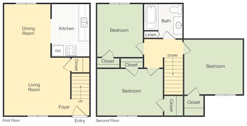 Goji 2Bed 1Bath 1300 Sq.ft at Kiwi Goji Apartments, Tennessee, 38111