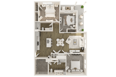 3 bed 2 bath at Grays Creek Apartments, Cordova, 38018