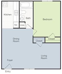 Highlander 1Bed Bath at Kiwi Goji Apartments, Memphis, 38111