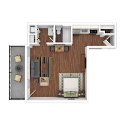 S02 Floor Plan at Iris Luxury Apartments, Tennessee, 38105