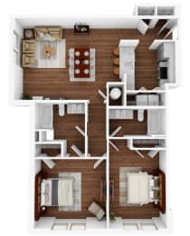 2 bedroom 2 bath L at Lakeland Town Square Apartments, Lakeland, TN