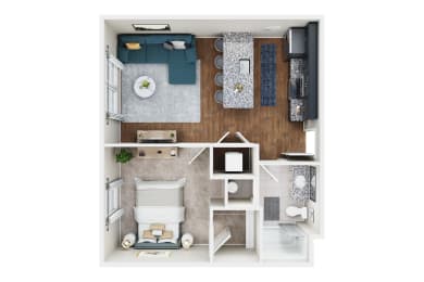 1 bedroom 1 bath A at Lakeland Town Square Apartments, Lakeland, TN
