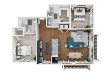 1 bedroom 1 bath C at Lakeland Town Square Apartments, Tennessee, 38002