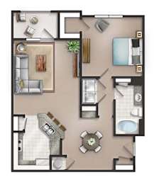 Chester Floor Plan at Lakeside Villas Apartments, Georgia, 30228