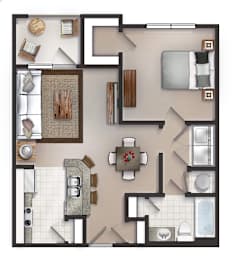 York Floor Plan at Lakeside Villas Apartments, Georgia
