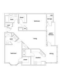 Dogwood floor plan 2 bedroom 2 bathroom 1127 square feet at Lincoln at Wolfchase, Cordova, TN