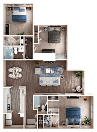 3 Bed 2 Bath Floorplan A at Manchester at Mansell, Roswell, GA 30076