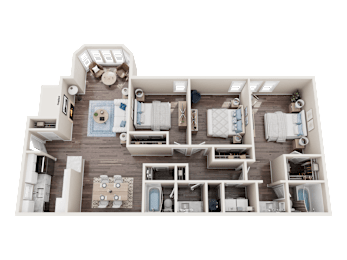 3 Bed 2 Bath Floorplan C at Manchester at Mansell, Roswell, 30076